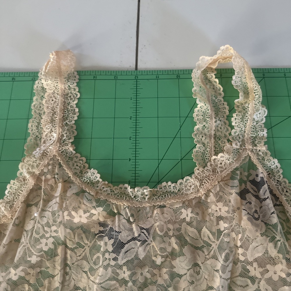 I.N.C. INTERNATIONAL CONCEPTS Sexy Lace Lingerie Tank Top Almond Latte / Peach - Picture 3 of 5